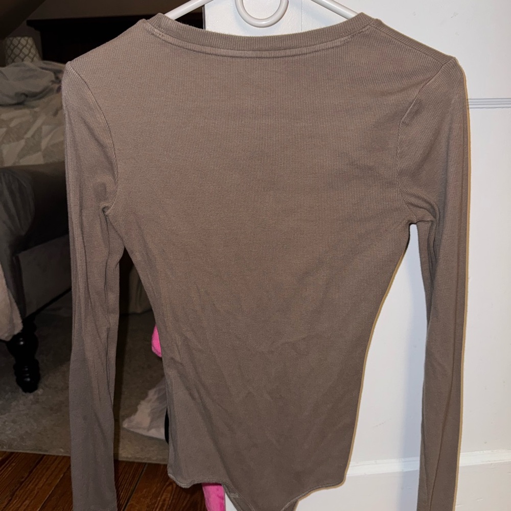 nuuds Long Sleeve Taupe Top